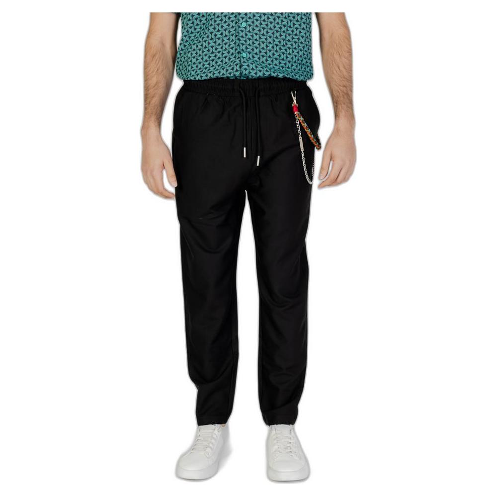 Gianni Lupo Black Polyester Jeans & Pant Gianni Lupo Black