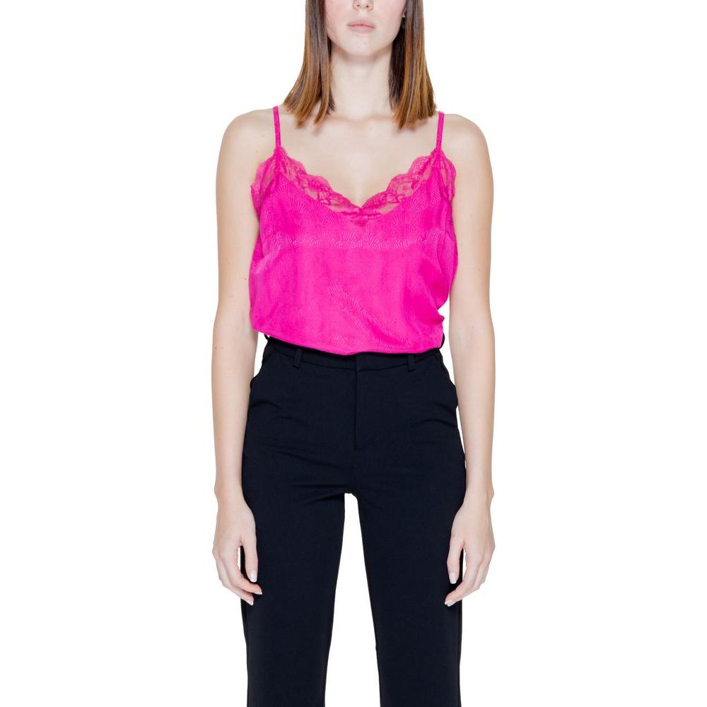 Vila Clothes Pink Viscose Tops & T-Shirt Vila Clothes Gray