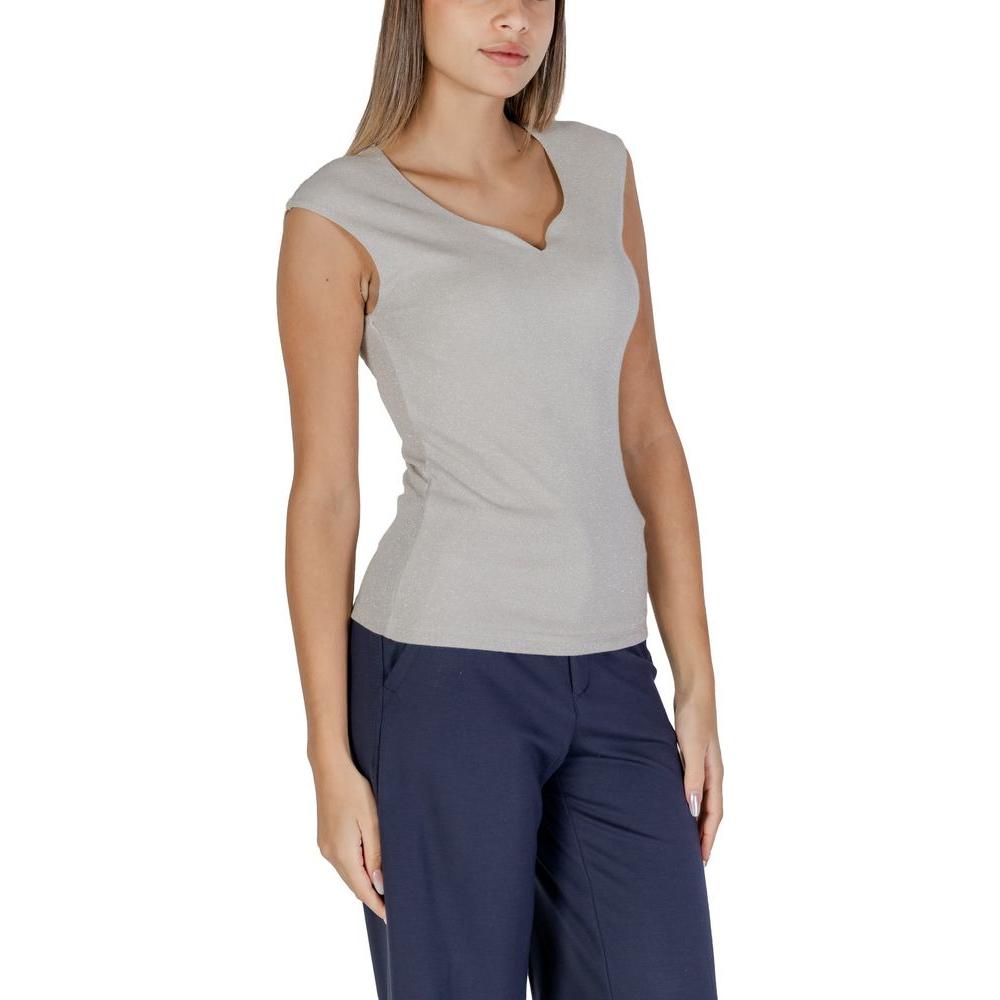 Street One Silver Viscose Tops & T-Shirt Street One Dark Gray