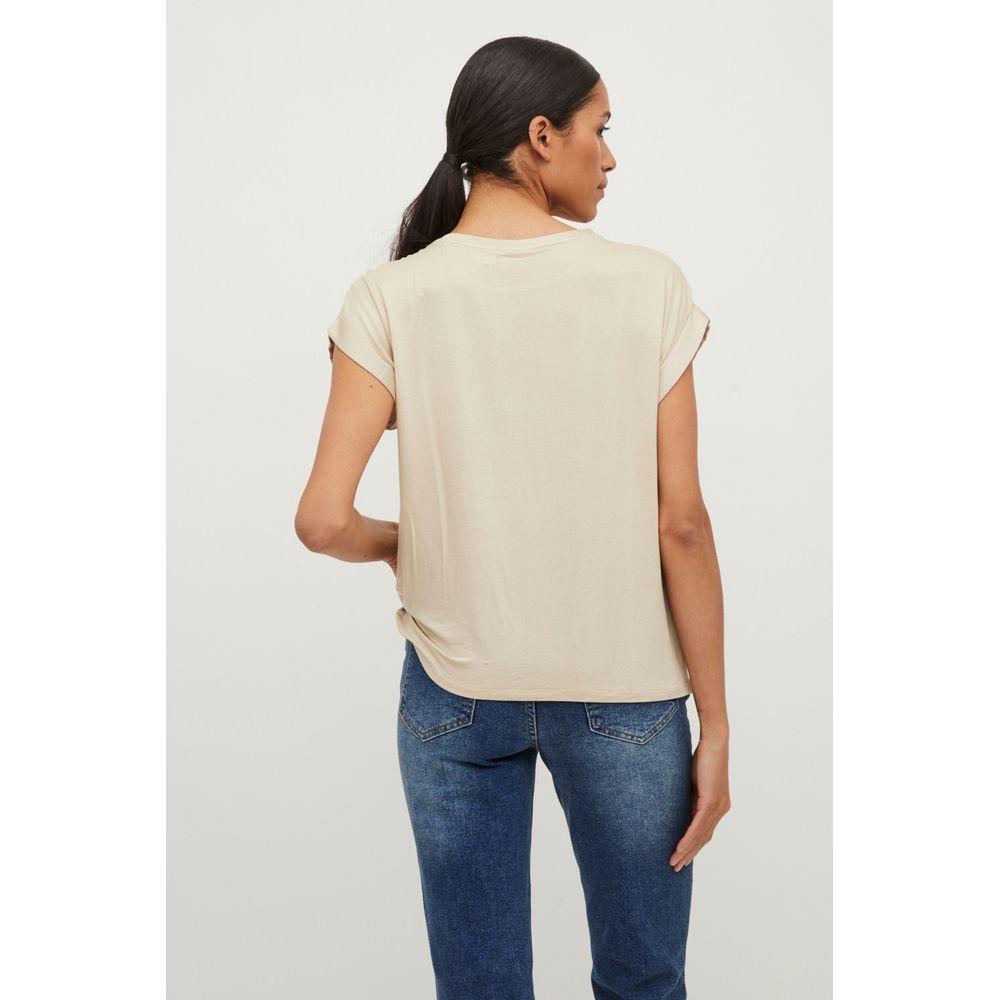 Vila Clothes Gold Cotton Tops & T-Shirt Vila Clothes Light Gray
