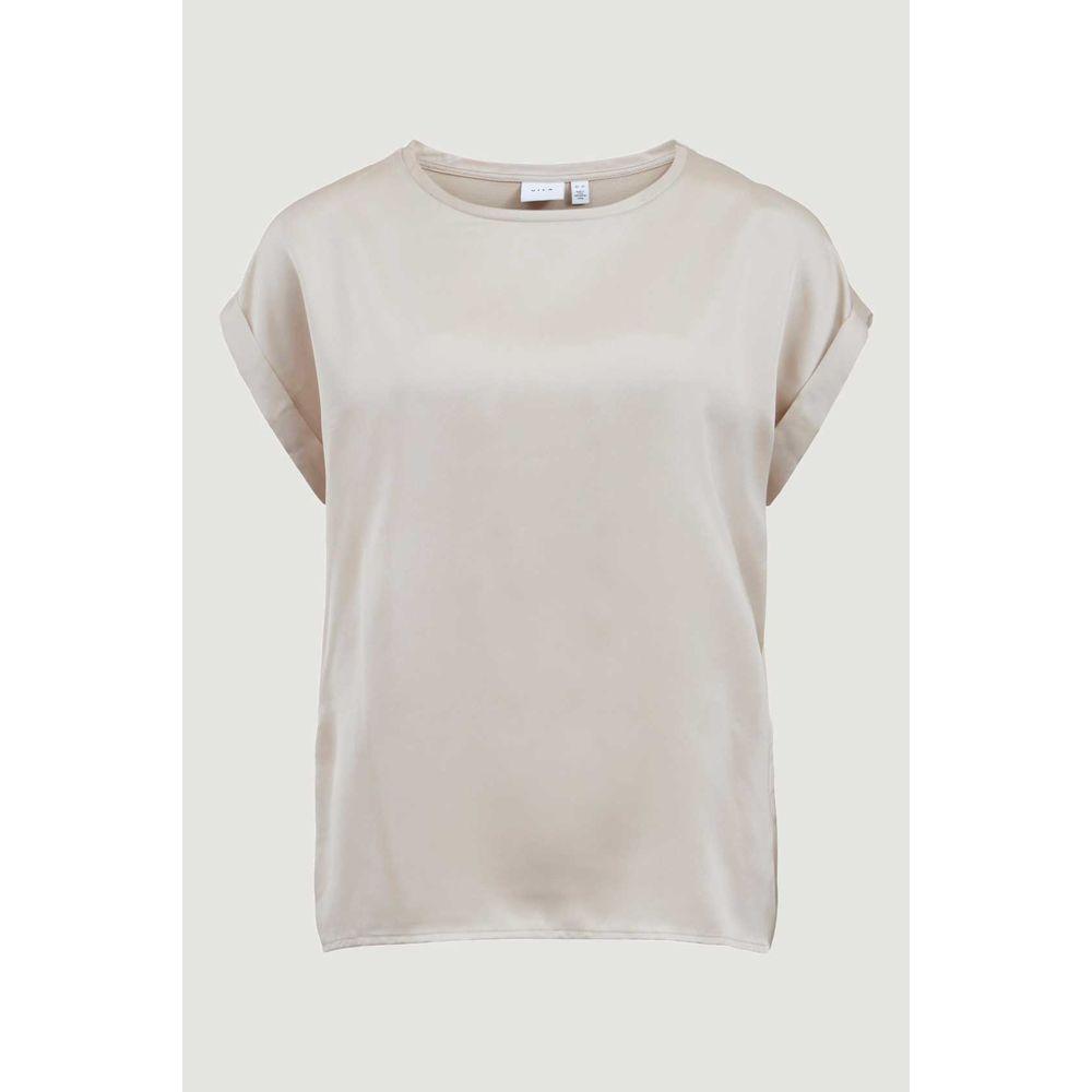 Vila Clothes Gold Cotton Tops & T-Shirt Vila Clothes Light Gray