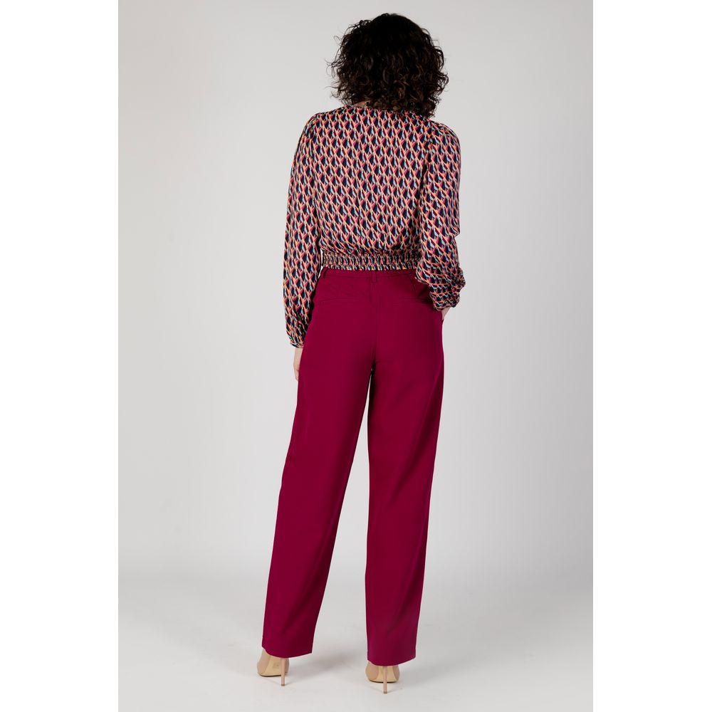 Vila Clothes Bordeaux Polyester Jeans & Pant Vila Clothes Light Gray