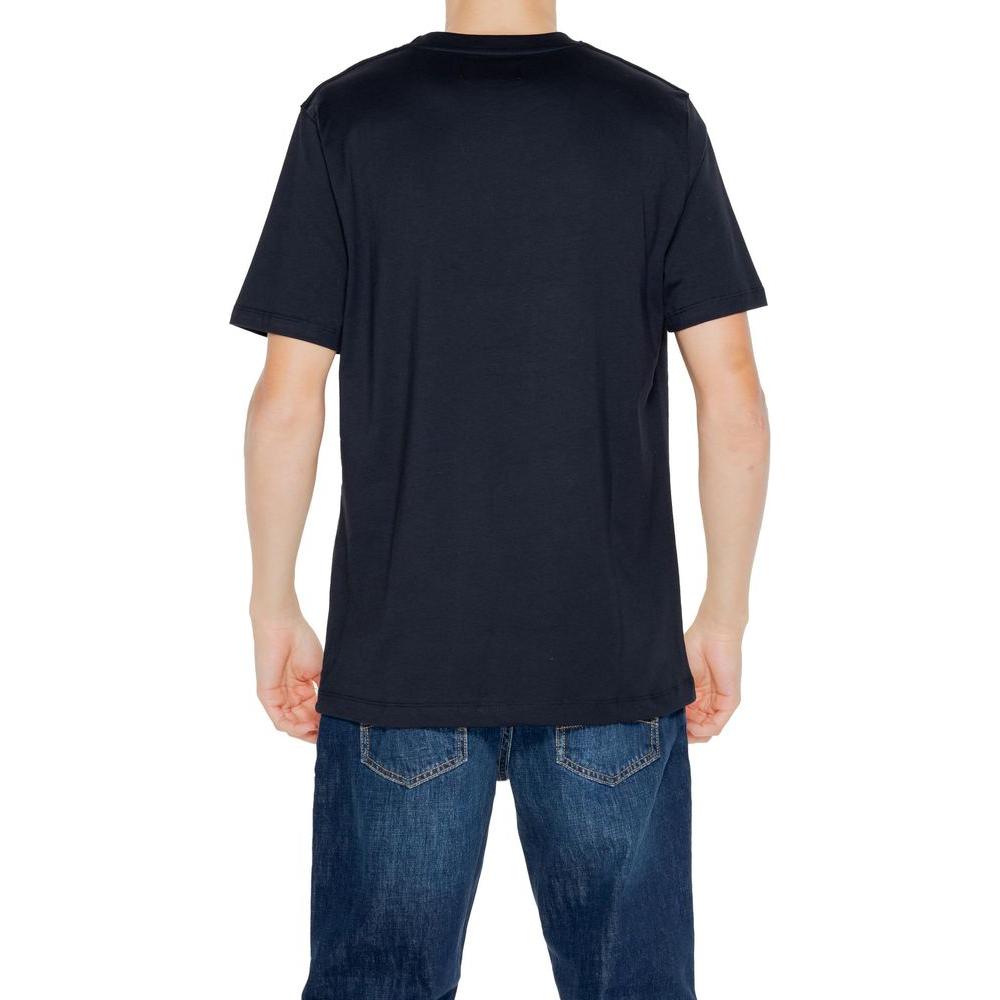 Back view of Underclub black cotton T-shirt from the men's spring/summer collection, featuring 100% cotton fabric.