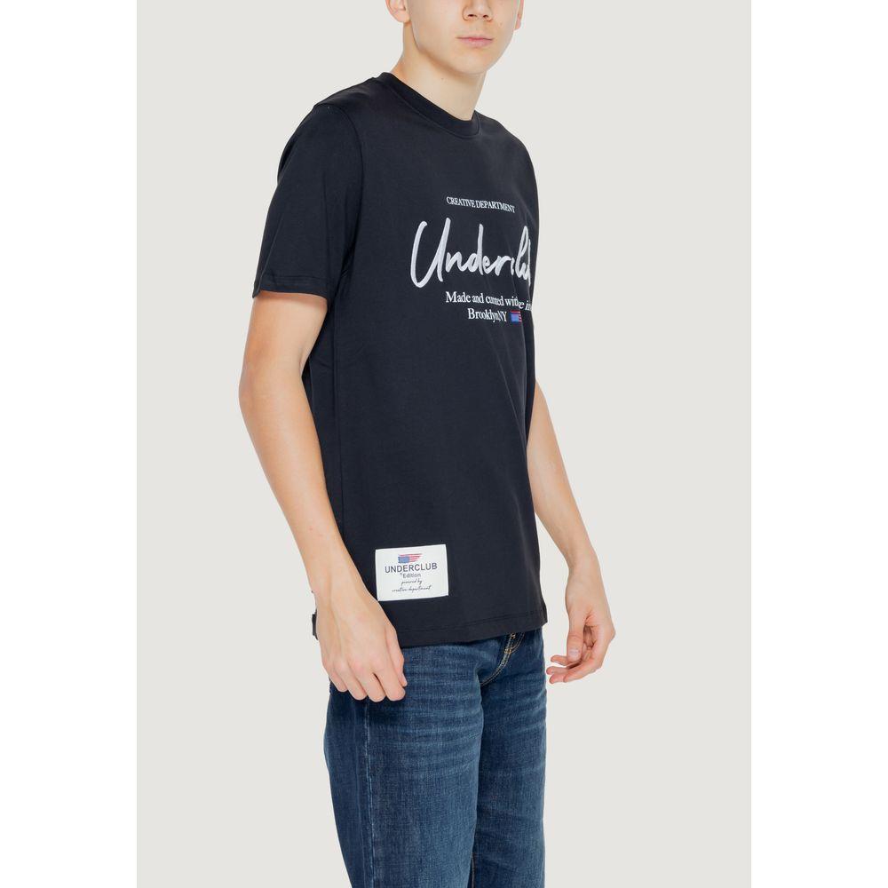 Man wearing Underclub black cotton T-shirt, part of the Spring/Summer collection, made from 100% cotton.