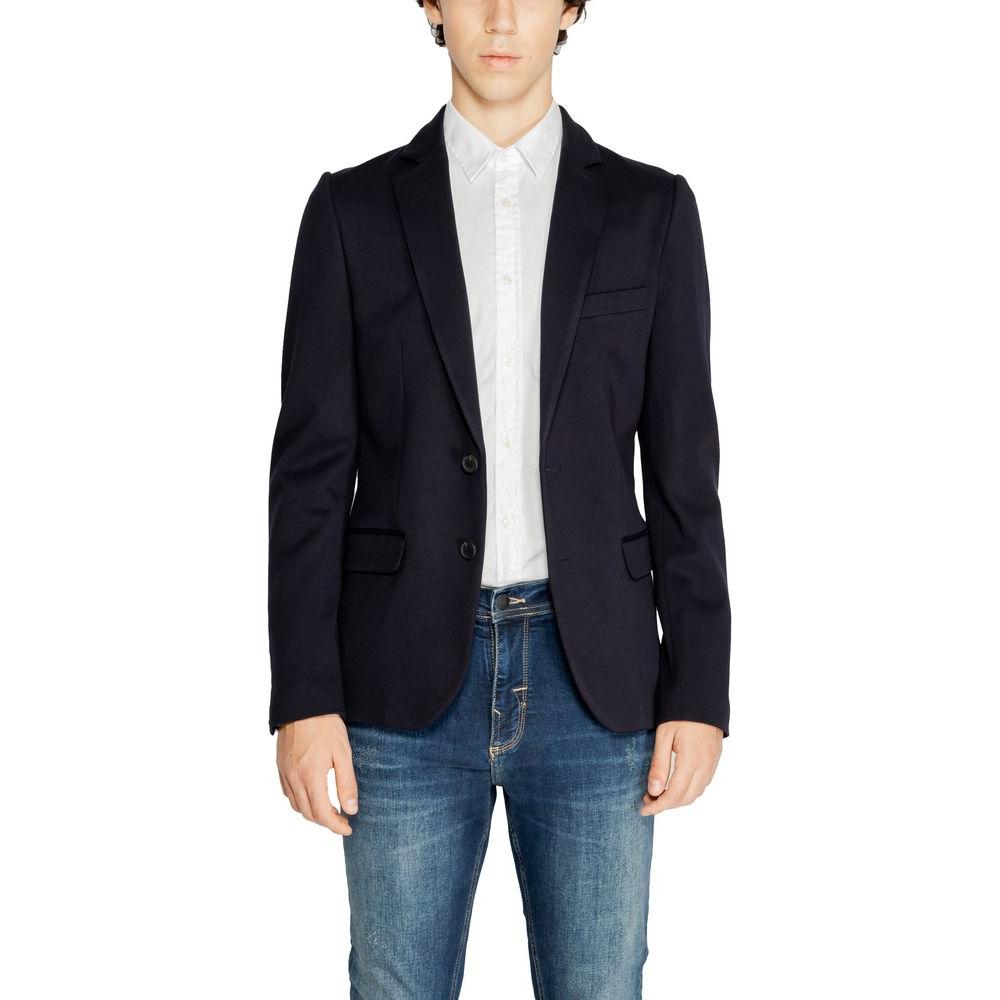 Antony Morato Blue Viscose Suit Antony Morato Light Gray