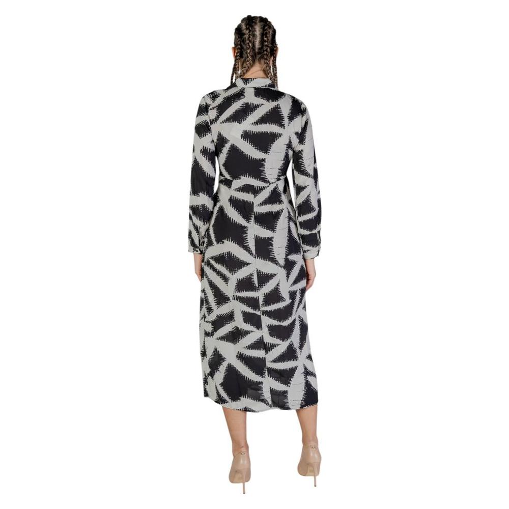 Jacqueline De Yong Black Recycled Polyester Dress Jacqueline De Yong Dark Gray