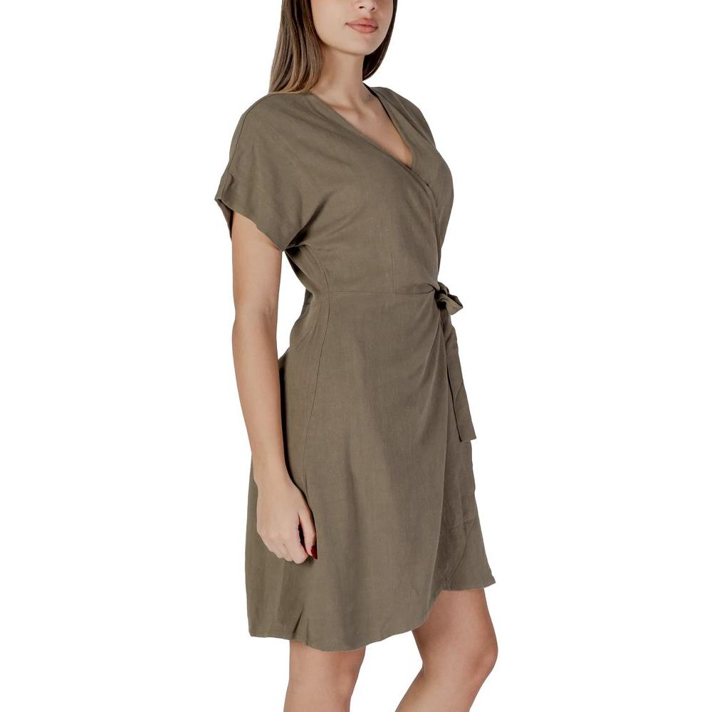 B.Young Green Viscose Dress B.Young Dim Gray