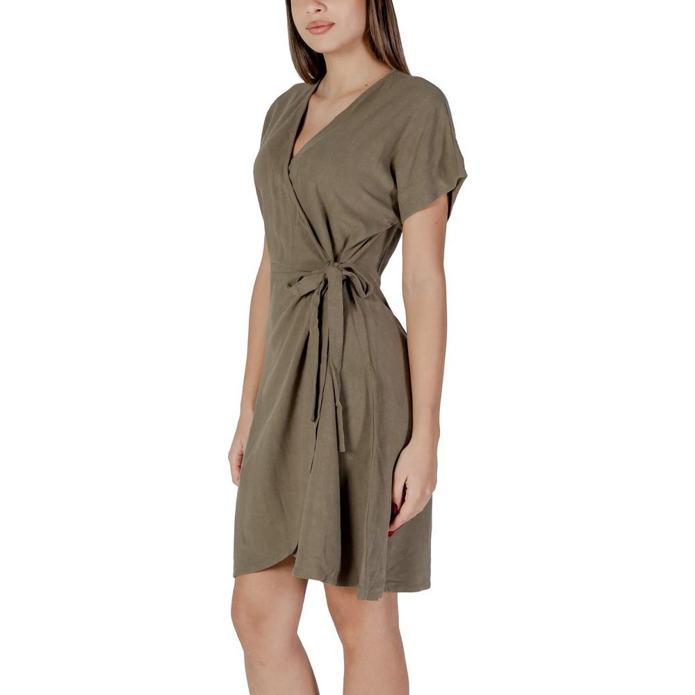 B.Young Green Viscose Dress B.Young Dim Gray