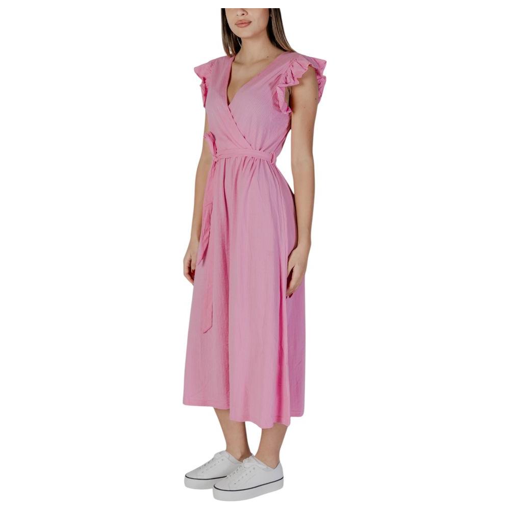 B.Young Multicolor Cotton Dress B.Young Rosy Brown