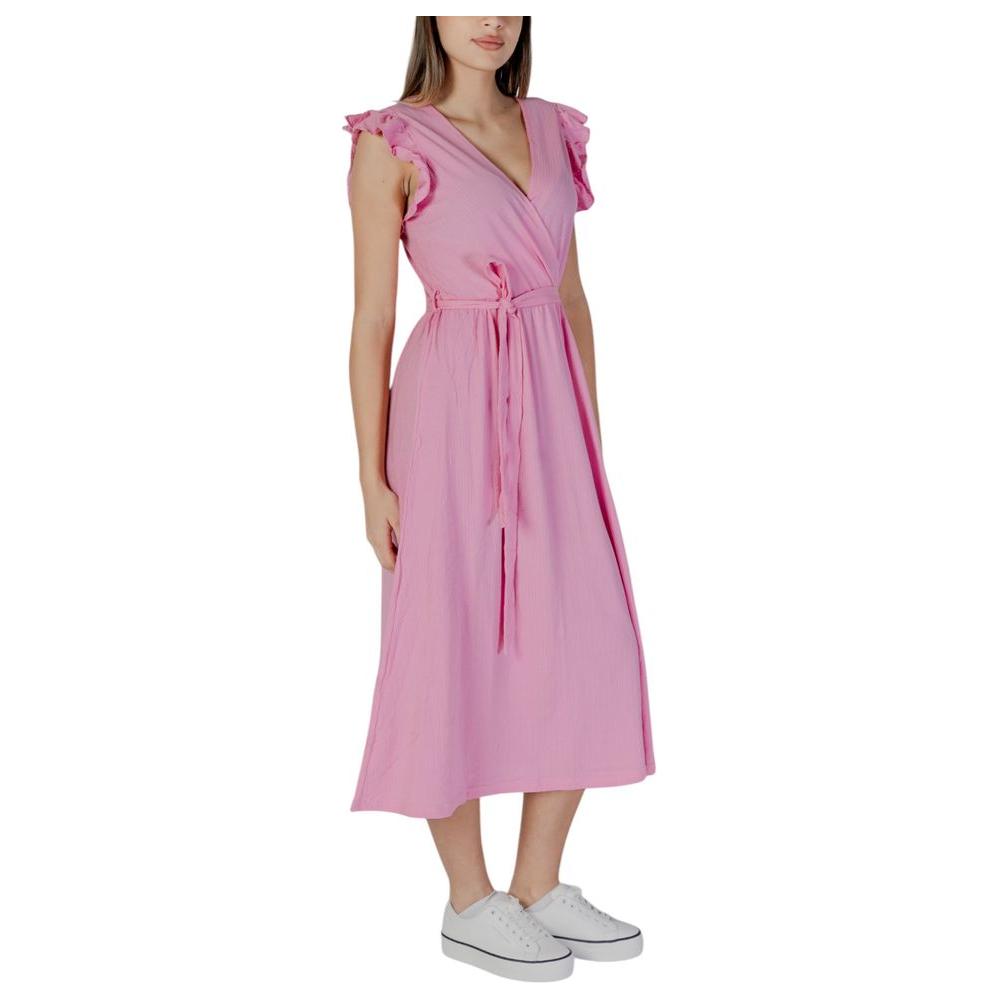 B.Young Multicolor Cotton Dress B.Young Rosy Brown