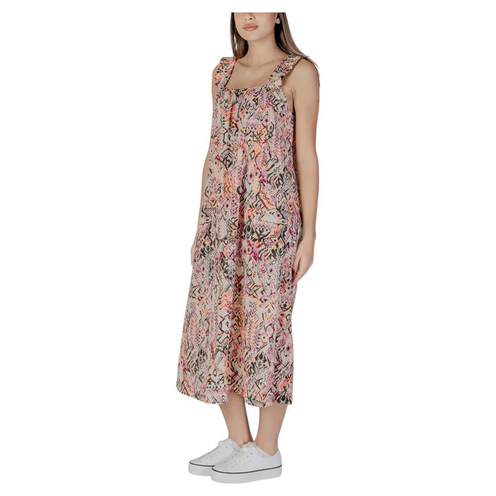 B.Young Multicolor Cotton Dress B.Young Rosy Brown