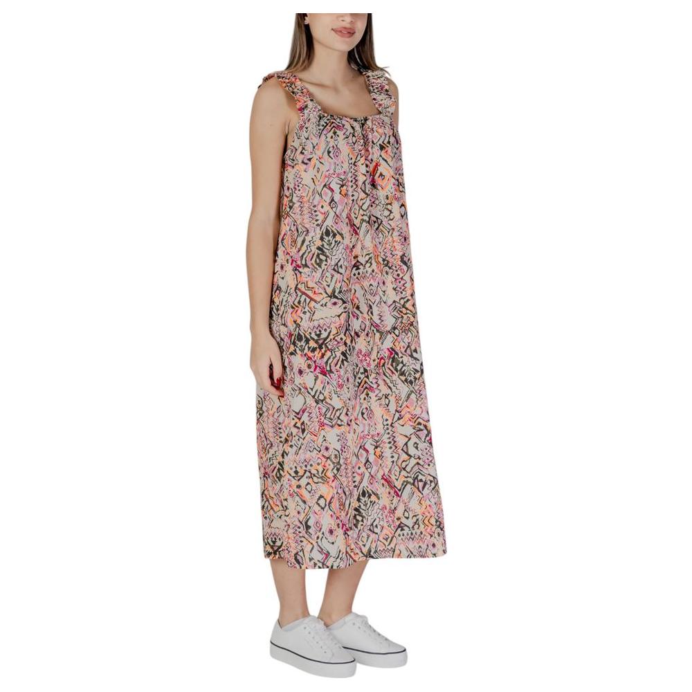 B.Young Multicolor Cotton Dress B.Young Rosy Brown