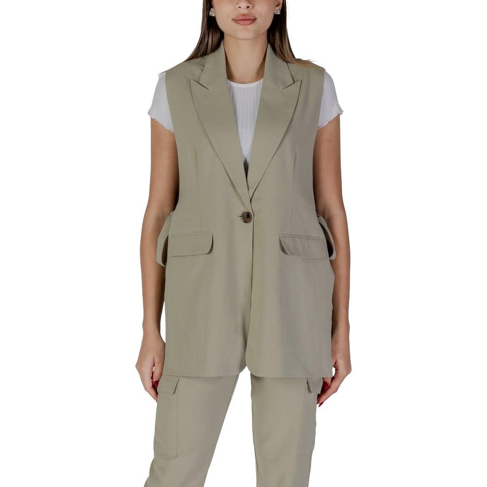 B.Young Green Polyester Vest B.Young Rosy Brown