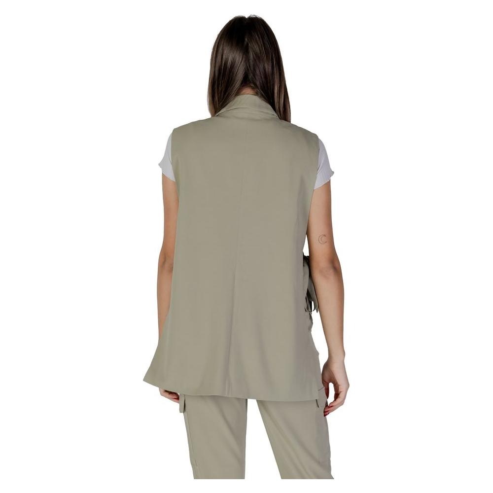 B.Young Green Polyester Vest B.Young Rosy Brown