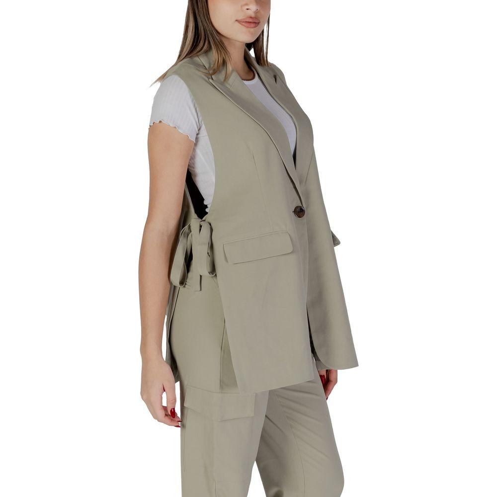 B.Young Green Polyester Vest B.Young Rosy Brown