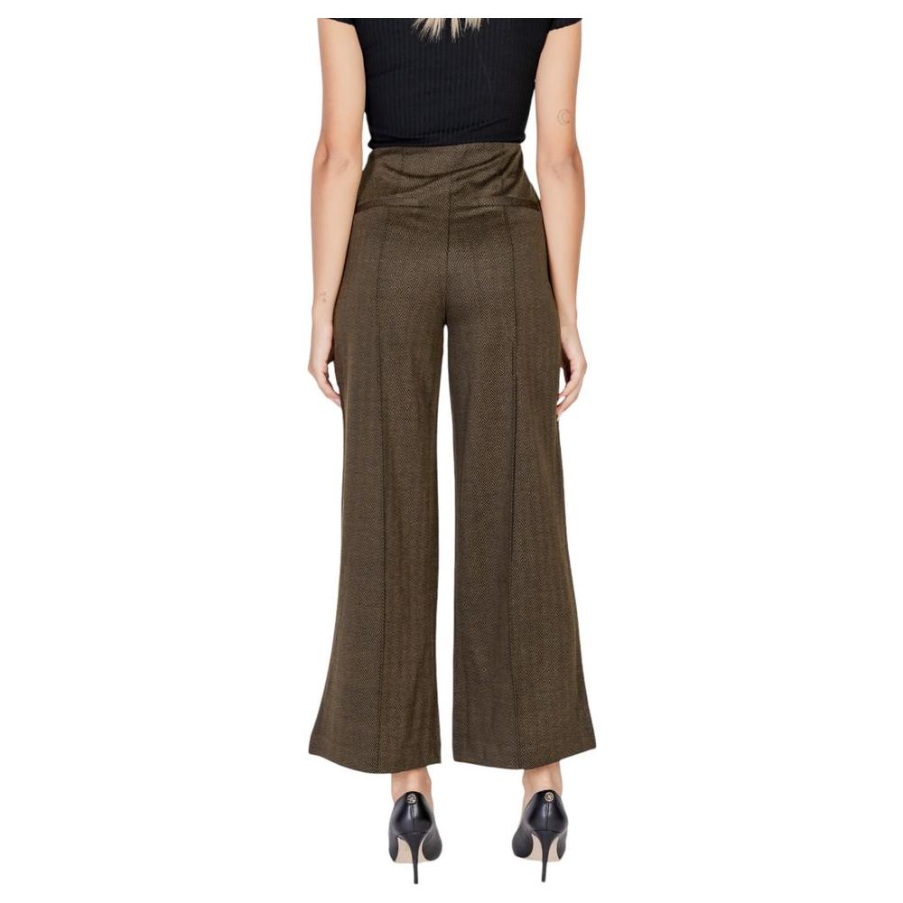 ICHI Green Polyester Jeans & Pant ICHI Dark Slate Gray