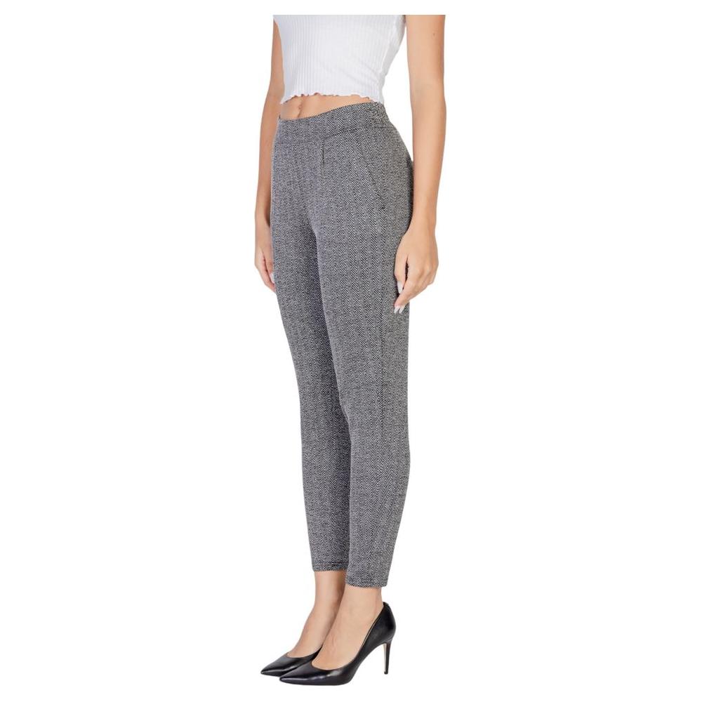 ICHI Black Polyester Jeans & Pant ICHI Light Slate Gray