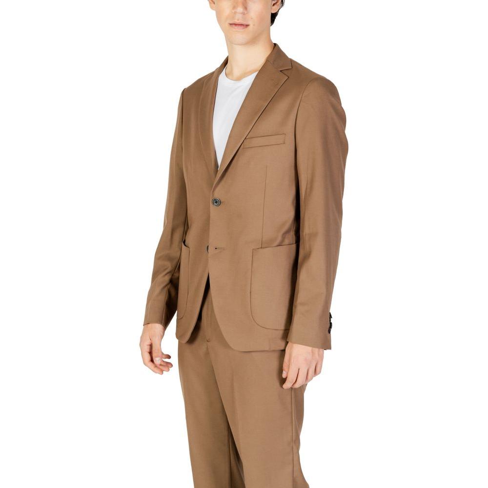 Hamaki-Ho Beige Polyester Blazer Hamaki-Ho Rosy Brown
