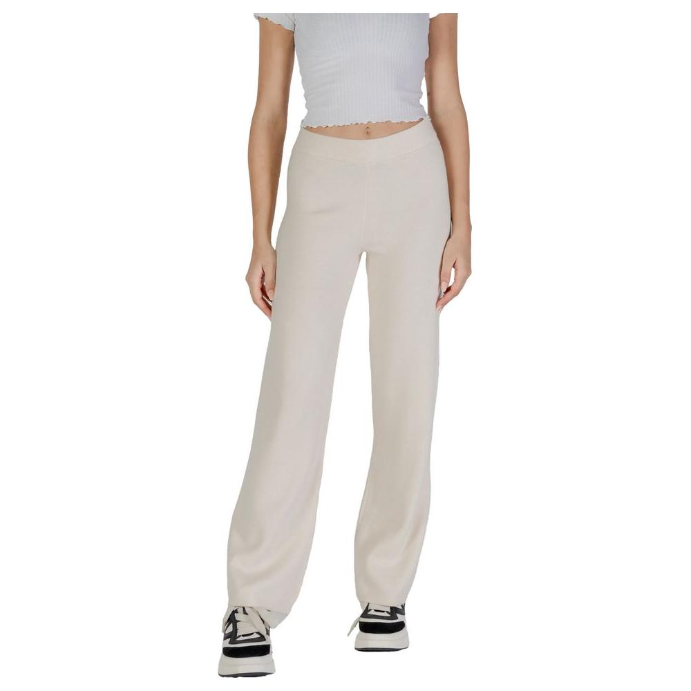 Vero Moda Cream Viscose Jeans & Pant Vero Moda Gray