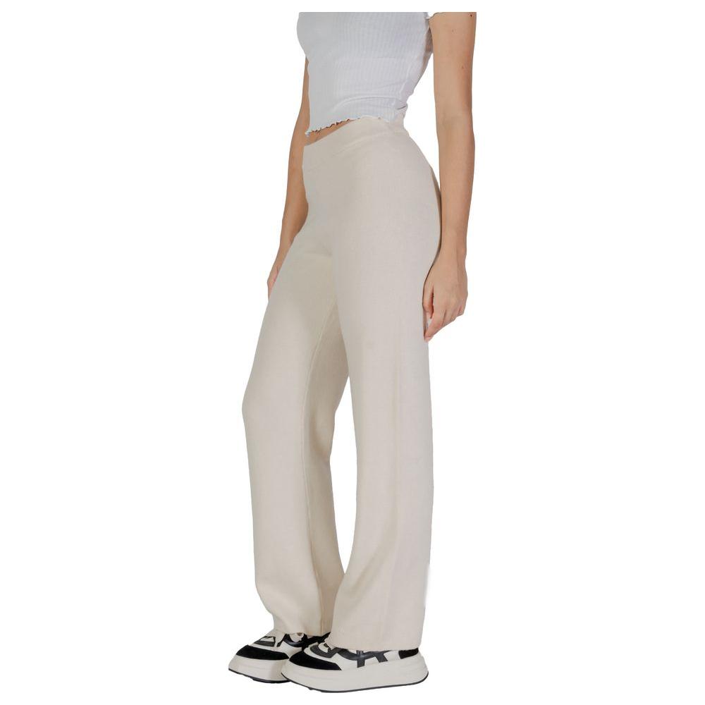 Vero Moda Cream Viscose Jeans & Pant Vero Moda Gray