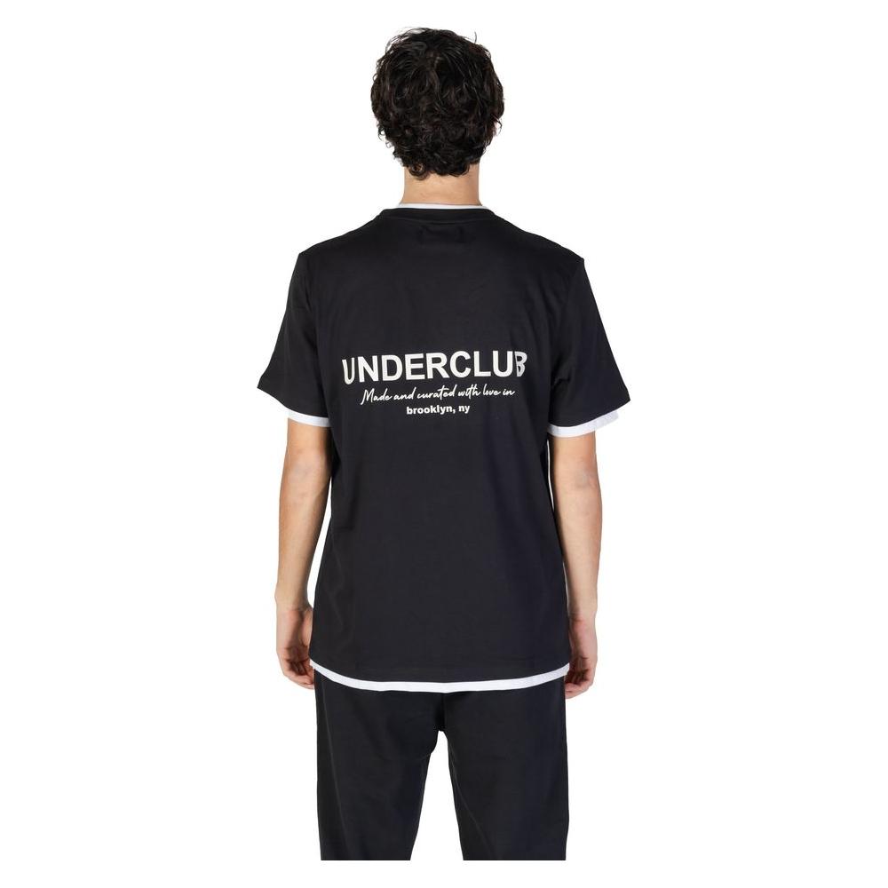 Back view of men's black Underclub cotton T-shirt, part of Fall/Winter collection, featuring casual comfort and style.