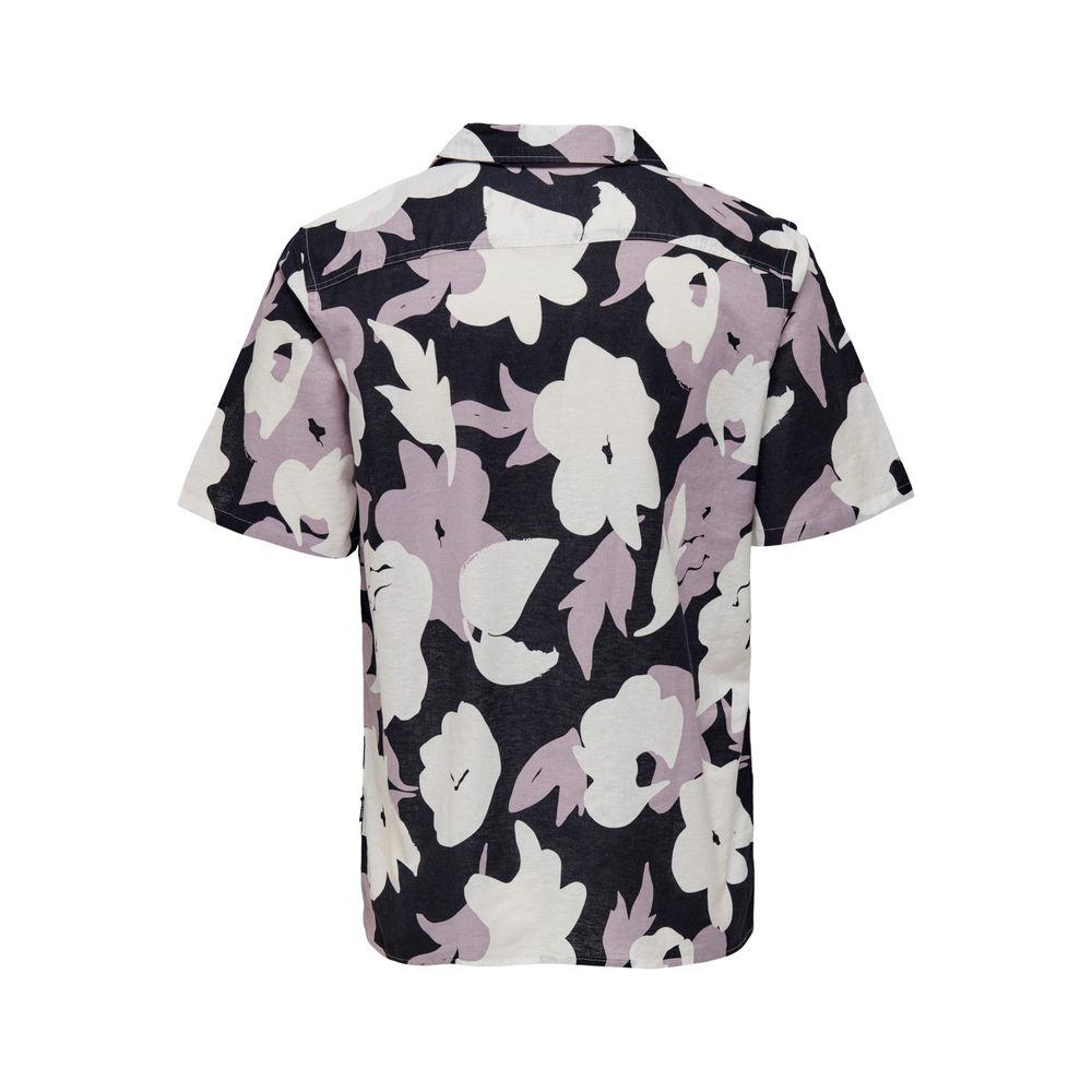 Only & Sons Purple Linen Shirt Only & Sons Gray