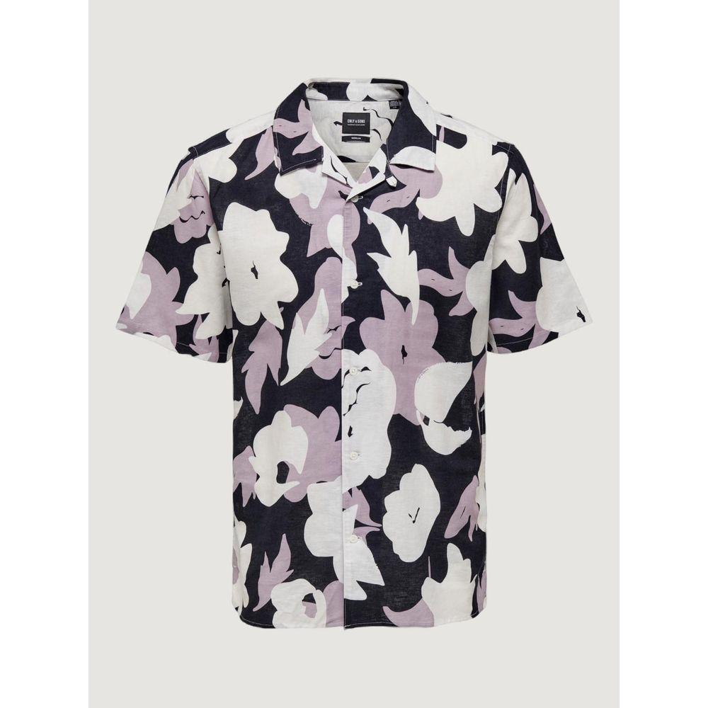 Only & Sons Purple Linen Shirt Only & Sons Light Gray