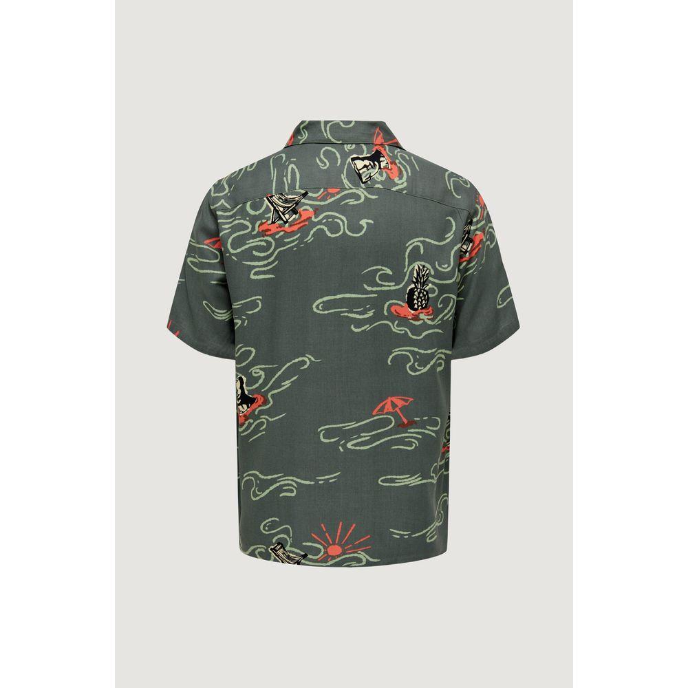 Only & Sons Green Viscose Shirt Only & Sons Light Gray