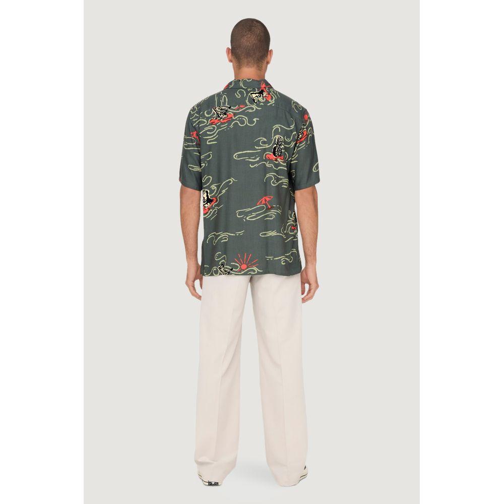 Only & Sons Green Viscose Shirt Only & Sons Light Gray