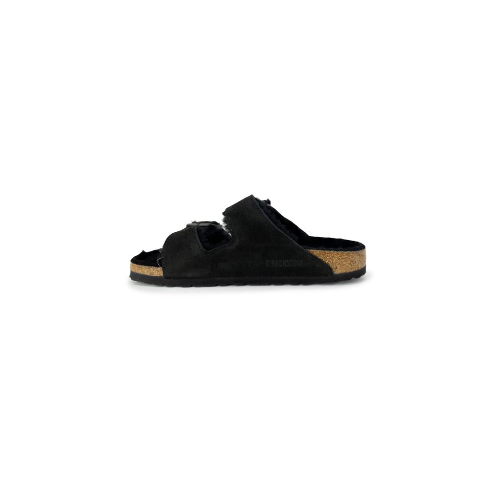 Birkenstock women's black suede leather sandal, fall/winter collection, made with Birko-Flor and rubber.