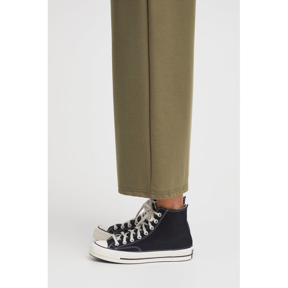 ICHI Green Recycled Polyester Jeans & Pant ICHI Dark Olive Green