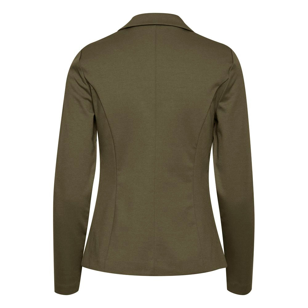 ICHI Green Polyester Suits & Blazer ICHI Dark Olive Green