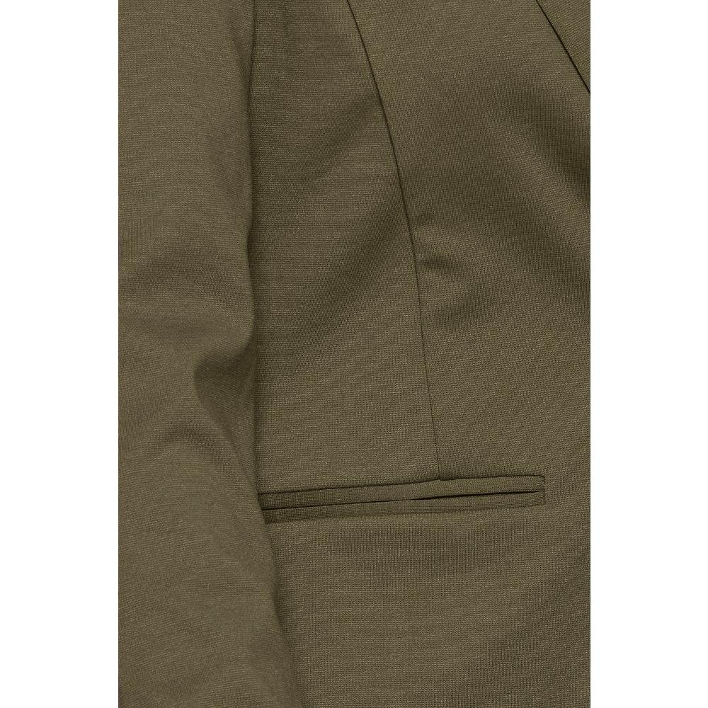 ICHI Green Polyester Suits & Blazer ICHI Dark Olive Green