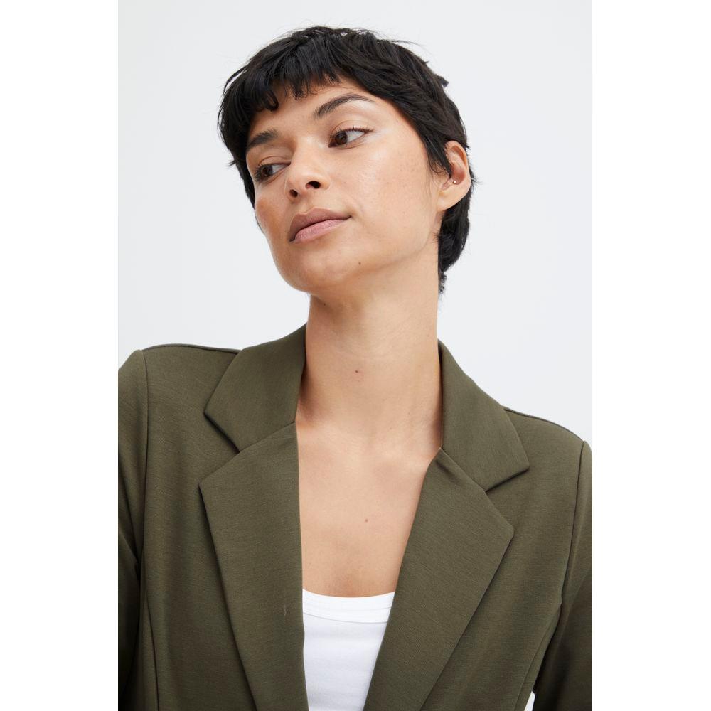 ICHI Green Polyester Suits & Blazer ICHI Light Gray