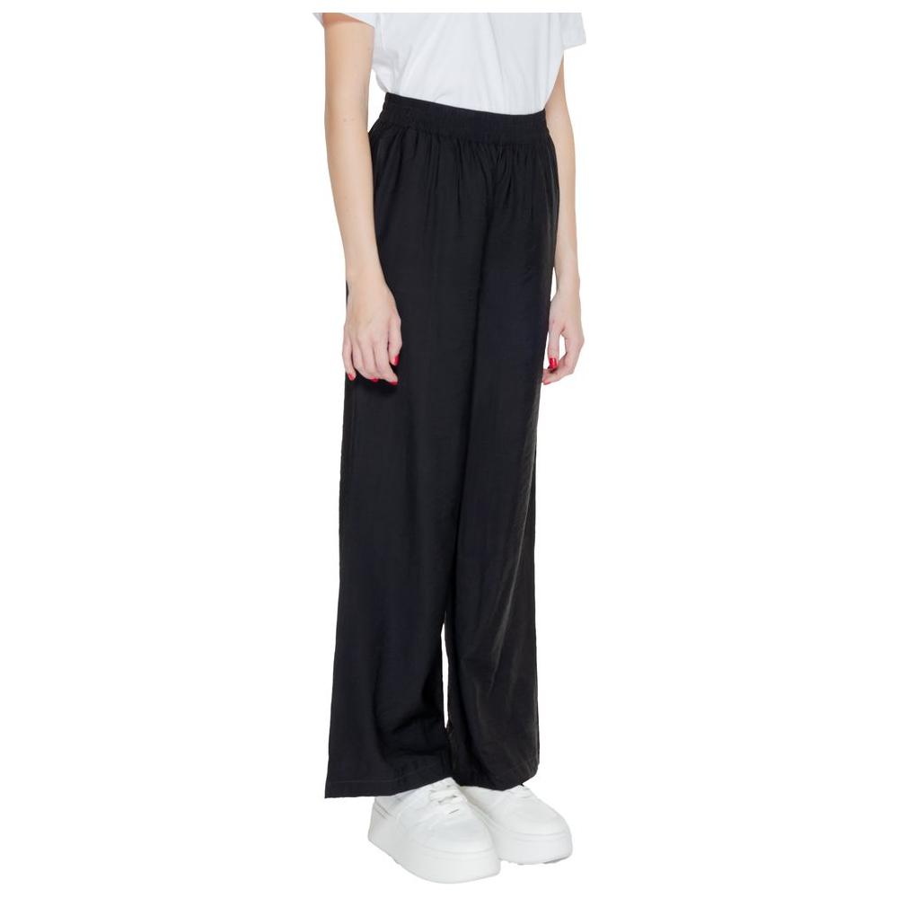 Jacqueline De Yong Black Viscose Jeans & Pant Jacqueline De Yong Black