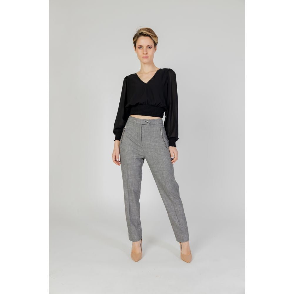 Morgan De Toi Black Polyester Jeans & Pant Morgan De Toi Light Gray