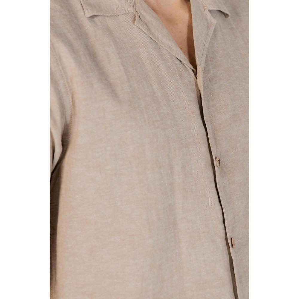 Hamaki-Ho Beige Linen Shirt Hamaki-Ho Dark Gray