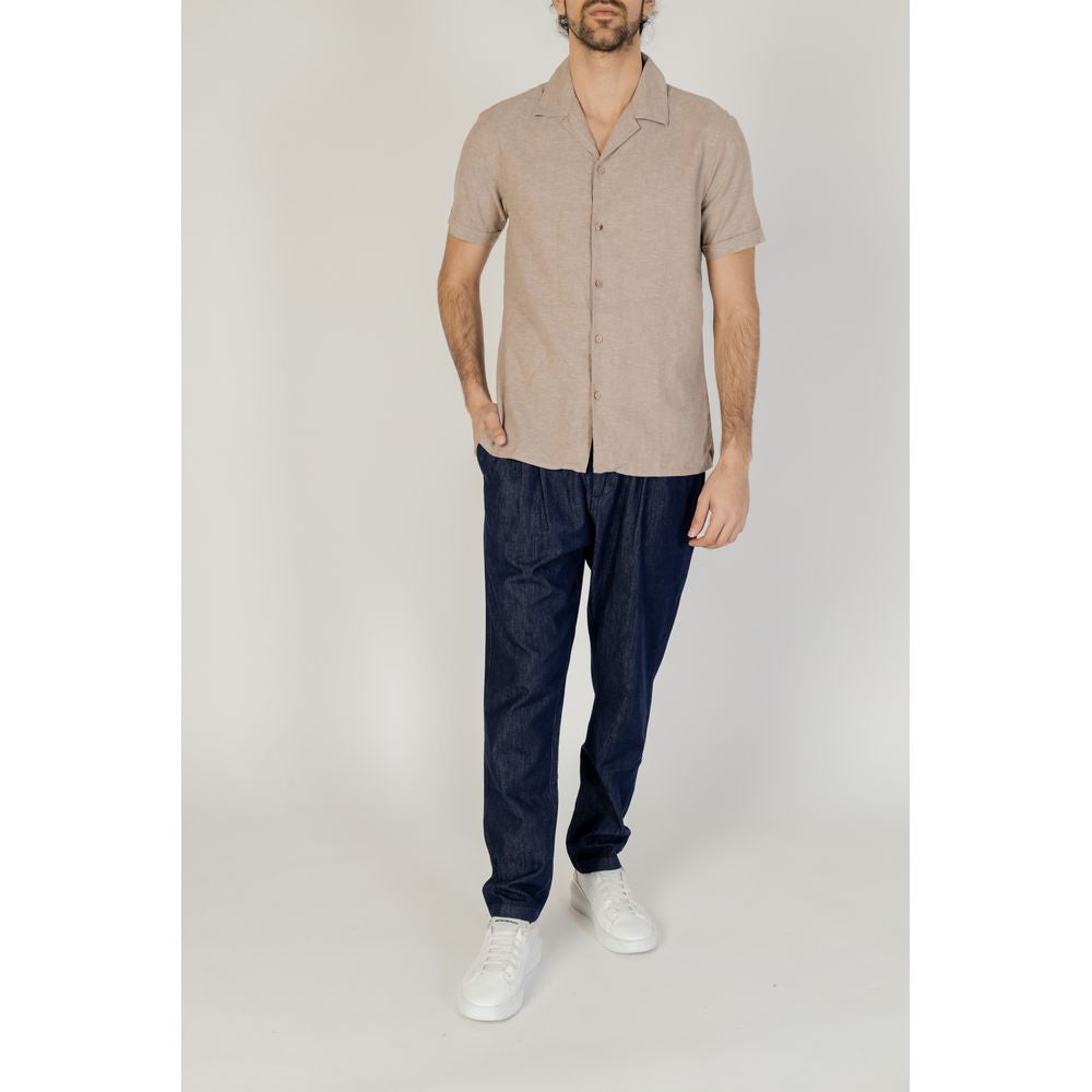 Hamaki-Ho Beige Linen Shirt Hamaki-Ho Light Gray