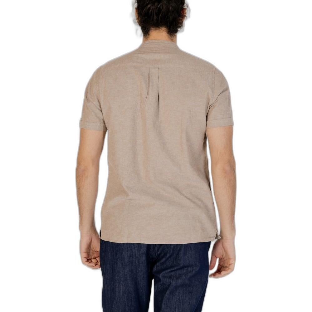 Hamaki-Ho Beige Linen Shirt Hamaki-Ho Rosy Brown