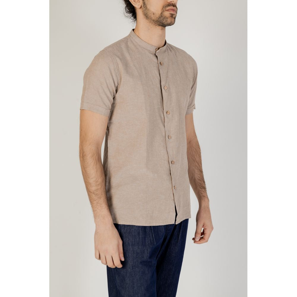 Hamaki-Ho Beige Linen Shirt Hamaki-Ho Gray