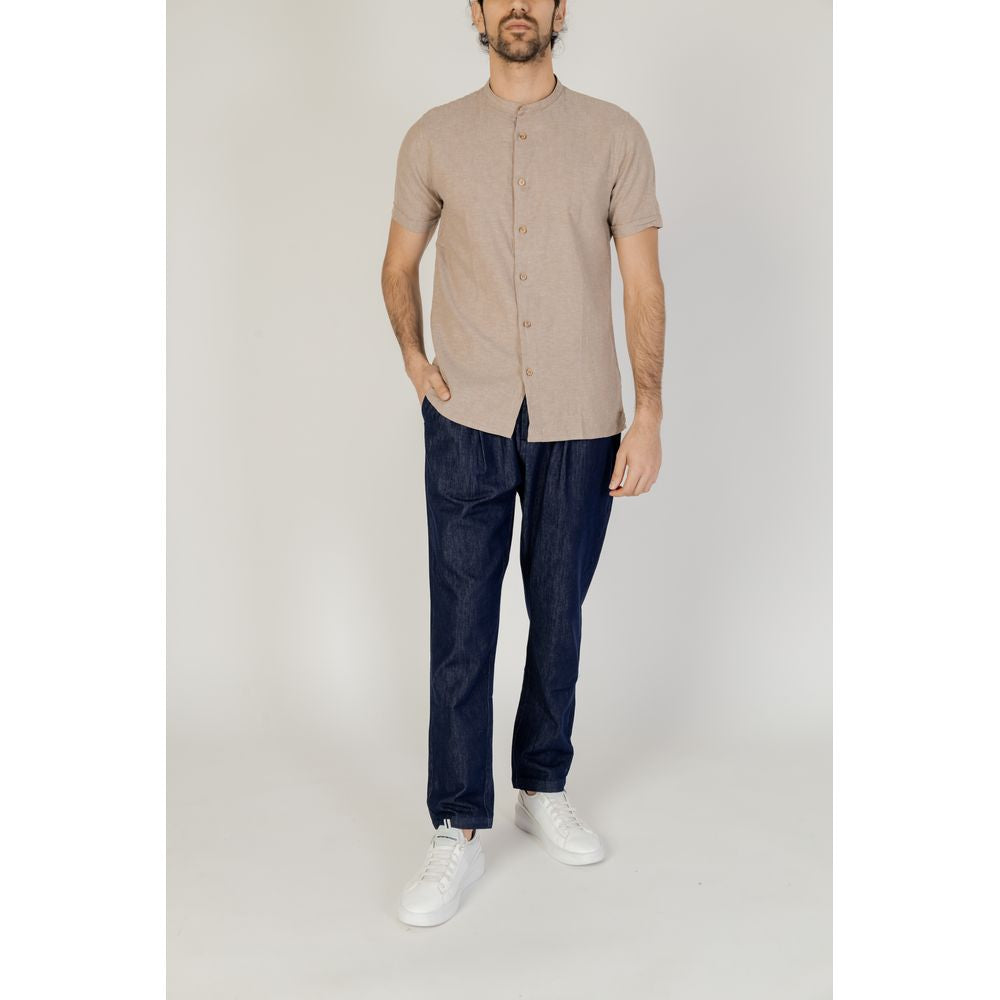 Hamaki-Ho Beige Linen Shirt Hamaki-Ho Light Gray