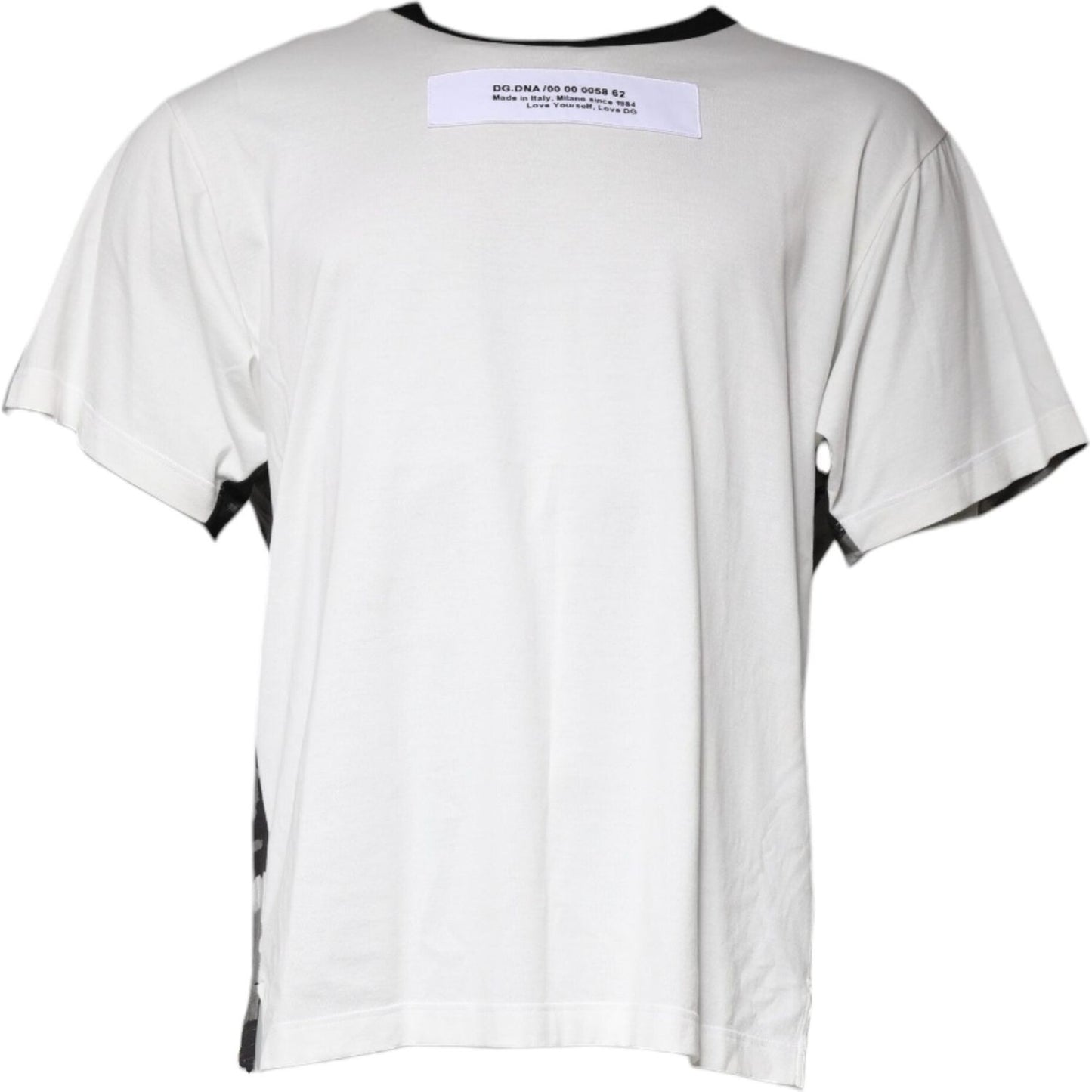 Dolce & Gabbana White Camouflage Cotton Round Neck T-shirt Dolce & Gabbana Lavender