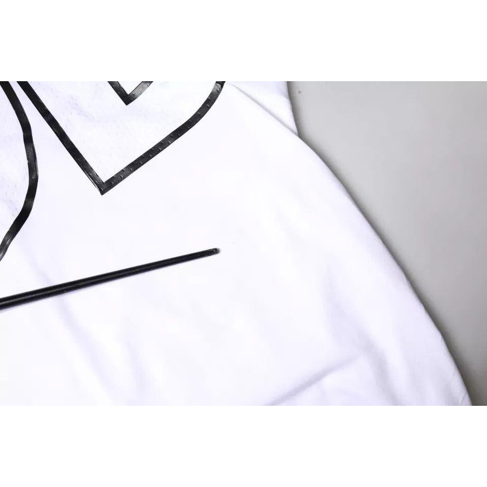 Dolce & Gabbana White Logo Print Crew Neck T-shirt Dolce & Gabbana Lavender