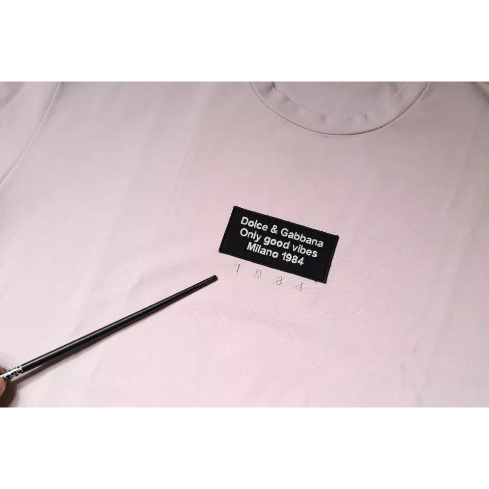 Dolce & Gabbana Beige Logo Cotton Blend Crew Neck T-shirt Dolce & Gabbana Thistle