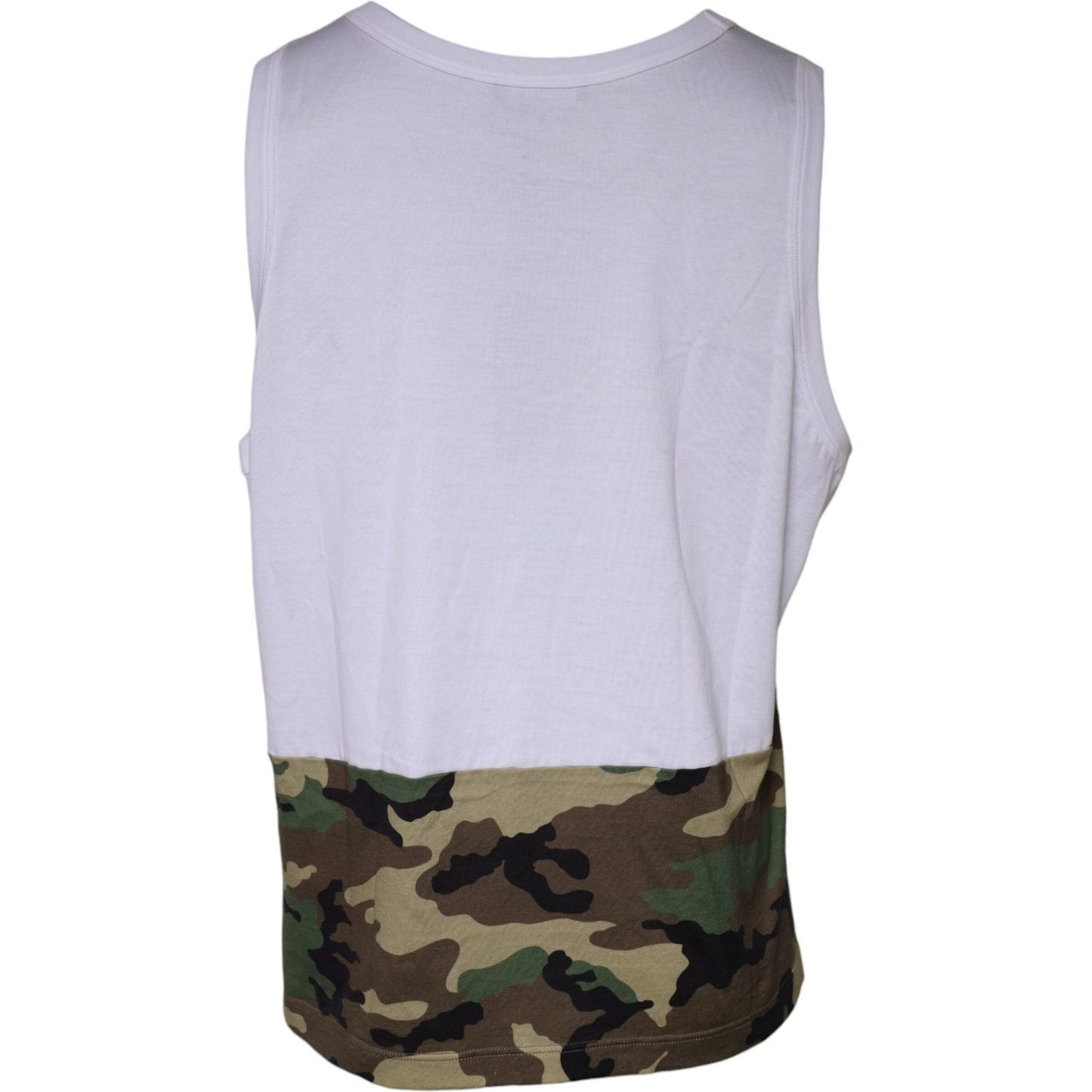 Dolce & Gabbana White Camouflage Tank Sleeveless T-shirt Dolce & Gabbana Thistle