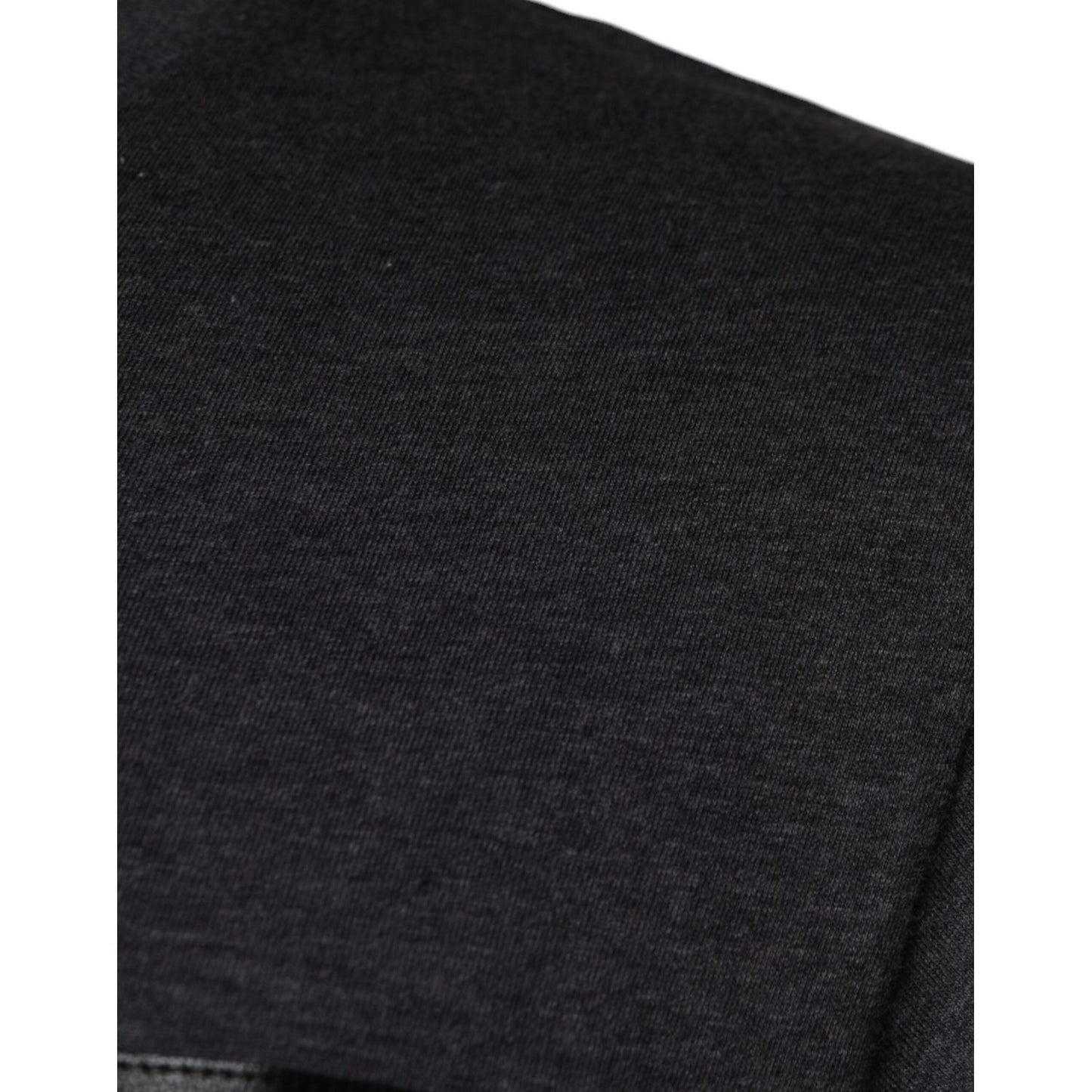 Dolce & Gabbana Gray Logo Patch Cotton Crew Neck T-shirt Dolce & Gabbana Black