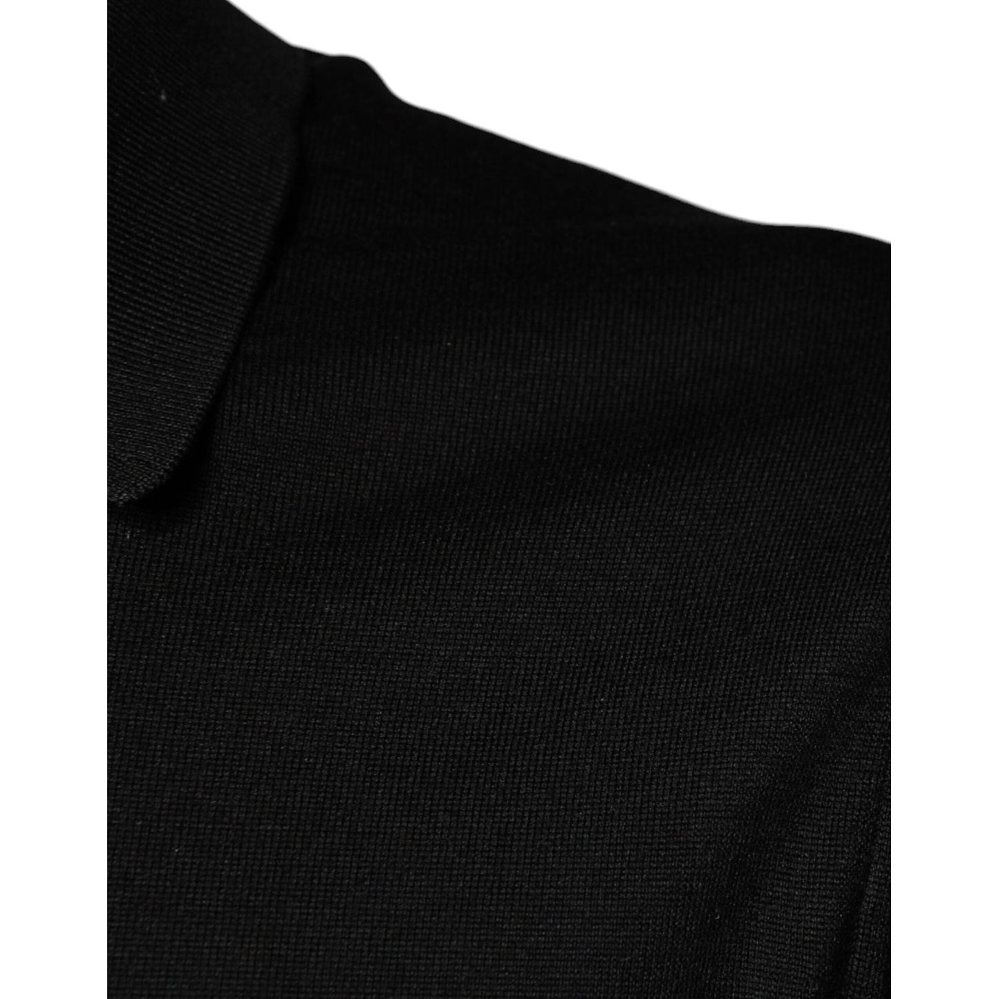 Dolce & Gabbana Black Silk Short Sleeves Men Polo T-shirt Dolce & Gabbana Black