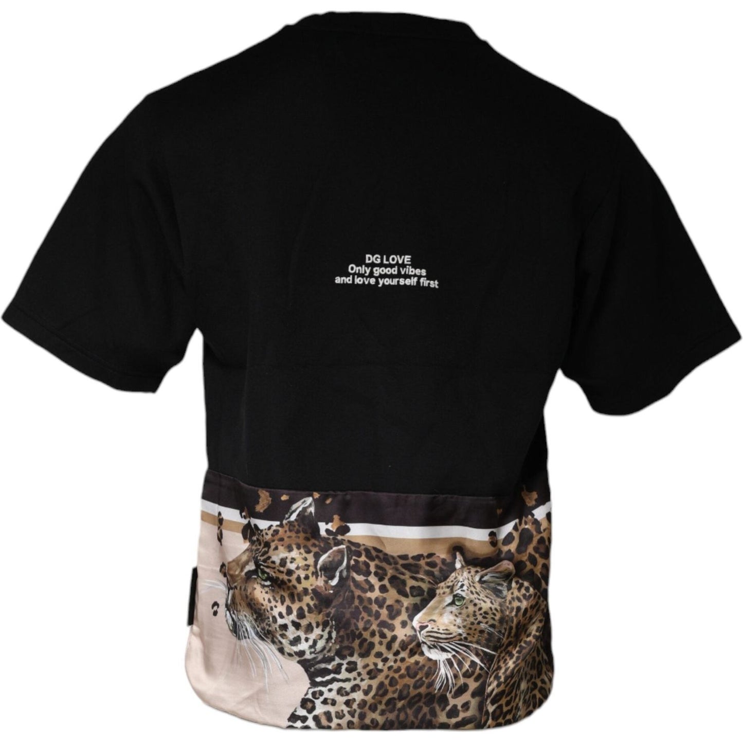 Dolce & Gabbana Black Leopard Cotton Short Sleeves T-shirt Dolce & Gabbana Black