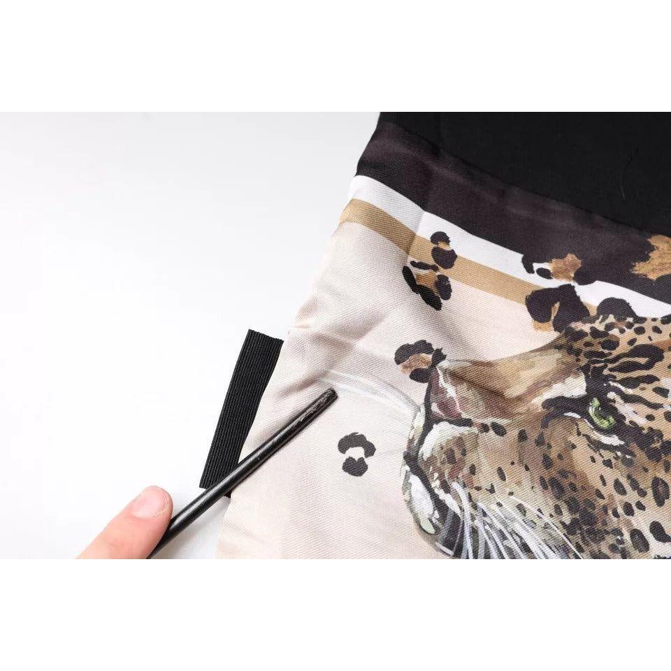 Dolce & Gabbana Black Leopard Cotton Short Sleeves T-shirt Dolce & Gabbana Dark Slate Gray