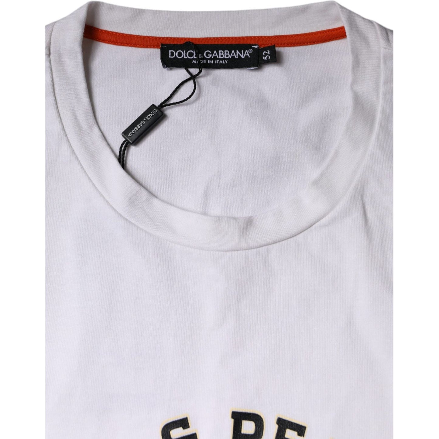 Dolce & Gabbana White Love & Peace Cotton Round Neck T-shirt Dolce & Gabbana Light Gray